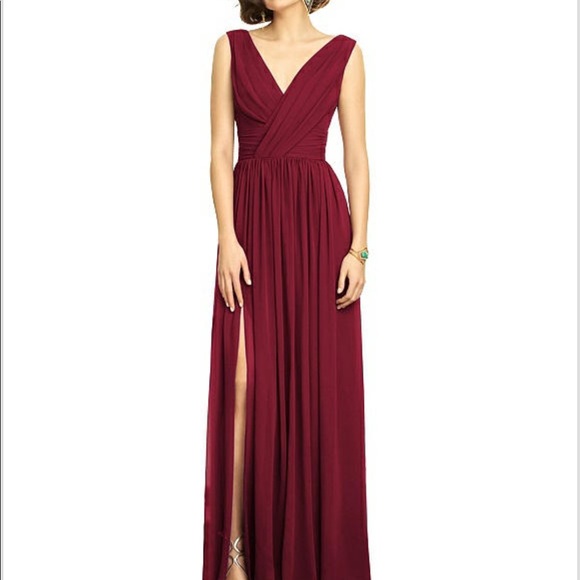 Dessy Collection Style 2894 color BURGUNDY size 18 - Picture 1 of 2